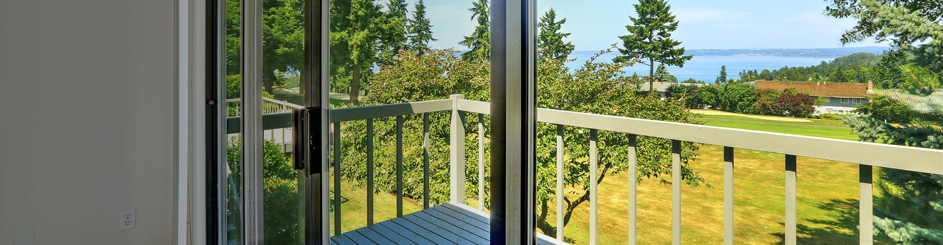 residential sliding glass doors leading out to a porch